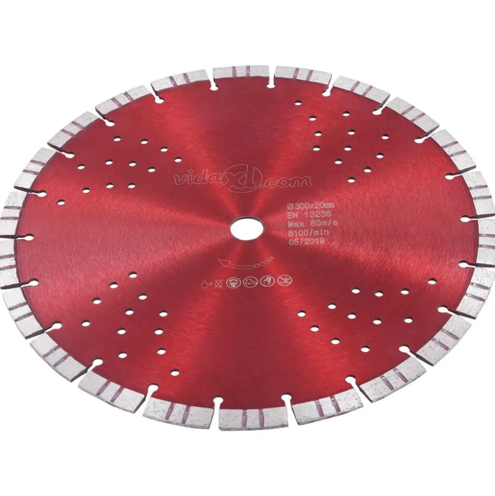 vidaXL Disque de coupe diamanté avec turbo et trous Acier 300 mm