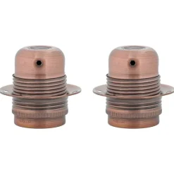 vidaXL Douilles de lampe 2 pcs bronze rouge E27
