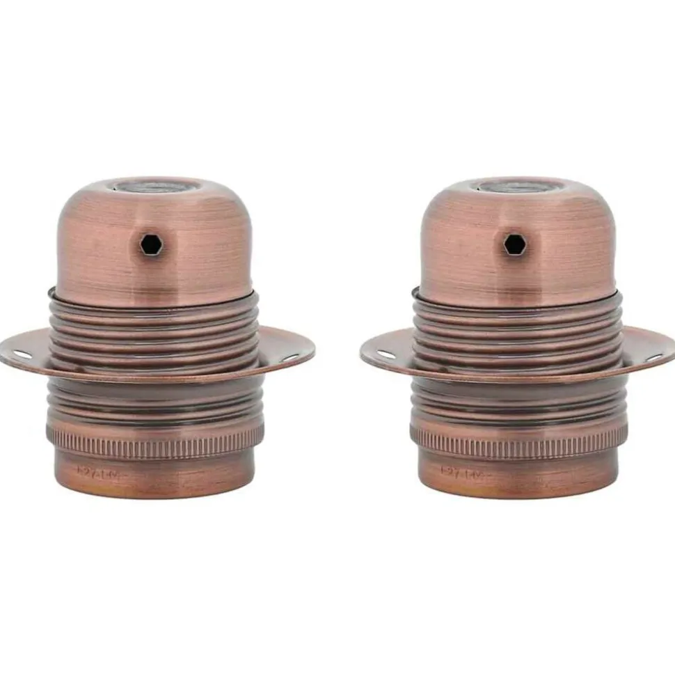 vidaXL Douilles de lampe 2 pcs bronze rouge E27