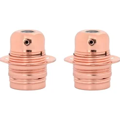 vidaXL Douilles de lampe 2 pcs bronze or rose E27