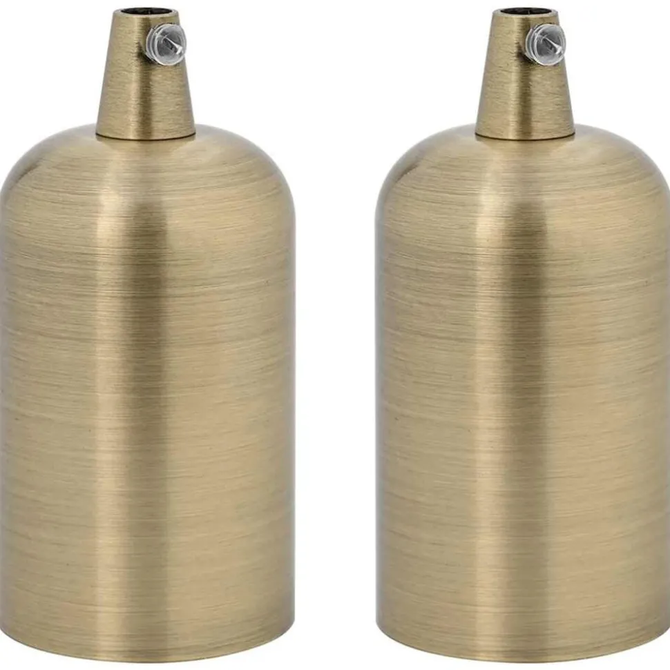 vidaXL Douilles de lampe 2 pcs bronze E27
