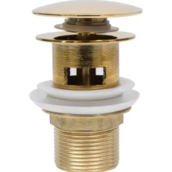 vidaXL Drain à poussoir avec débordement Doré 6,4x6,4x9,1 cm