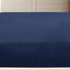 vidaXL Drap-housse Jersey Bleu marine 90x200 cm Coton