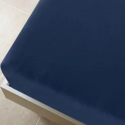vidaXL Drap-housse Jersey Bleu marine 90x200 cm Coton