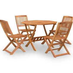 vidaXL Ensemble à manger de jardin 5 pcs Bois d'acacia solide