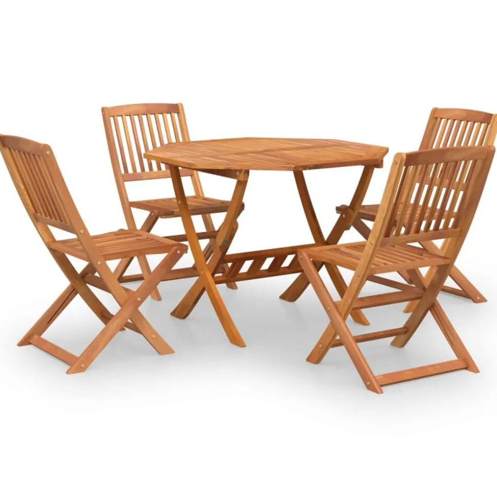 vidaXL Ensemble à manger de jardin 5 pcs Bois d'acacia solide