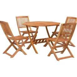 vidaXL Ensemble à manger de jardin 5 pcs Bois d'acacia solide