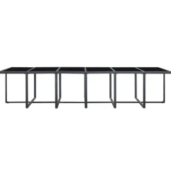 vidaXL Ensemble à manger d'extérieur 17 pcs avec coussins Rotin Noir