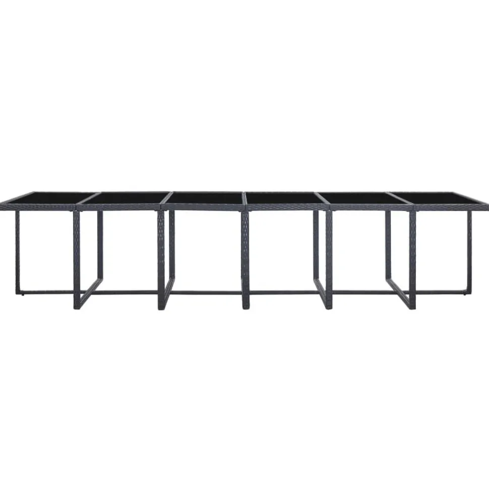 vidaXL Ensemble à manger d'extérieur 17 pcs avec coussins Rotin Noir