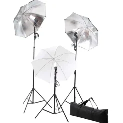 vidaXL Ensemble d'éclairage de studio: Trépieds et parapluies 24 watts