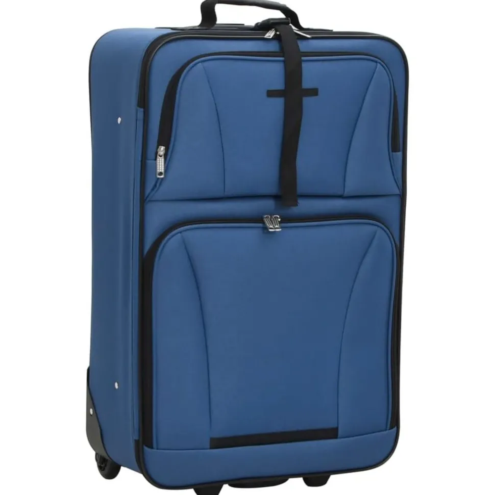 vidaXL Ensemble de bagages de voyage bleu tissu