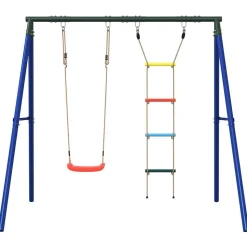 vidaXL Ensemble de balançoire d'extérieur avec balançoire et échelle