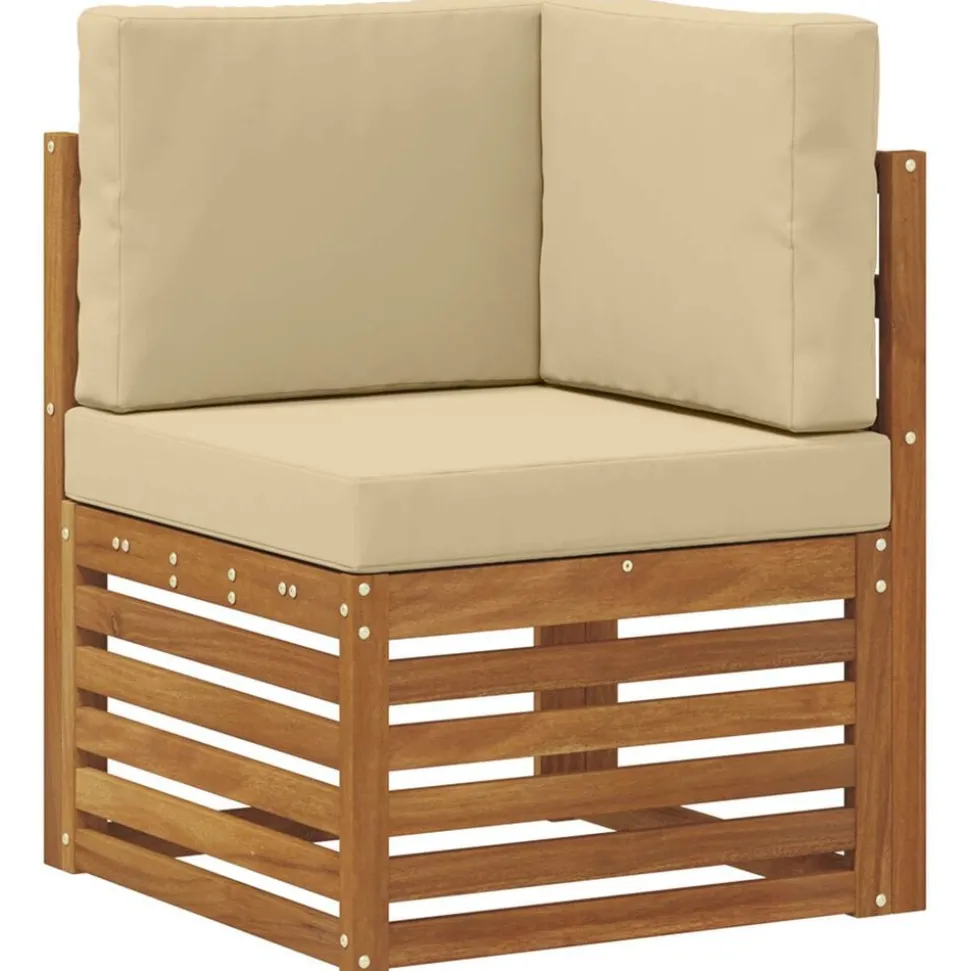 vidaXL Ensemble de canapé d'angle avec coussin 7 pcs Naturel et Beige