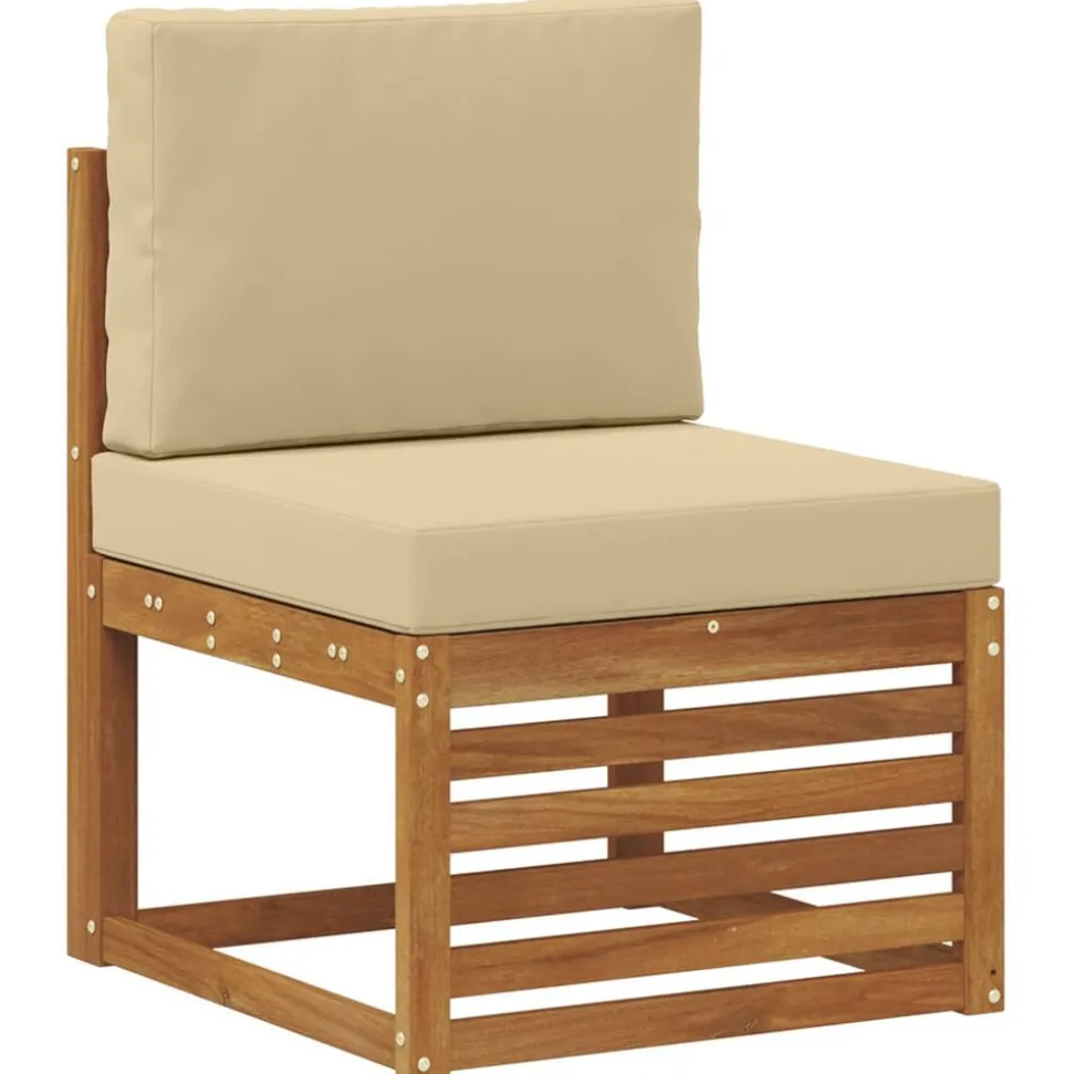 vidaXL Ensemble de canapé d'angle avec coussin 5 pcs Naturel et Beige