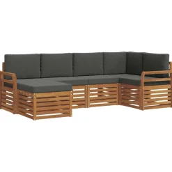 vidaXL Ensemble de canapé d'angle 6 pcs Naturel et Anthracite