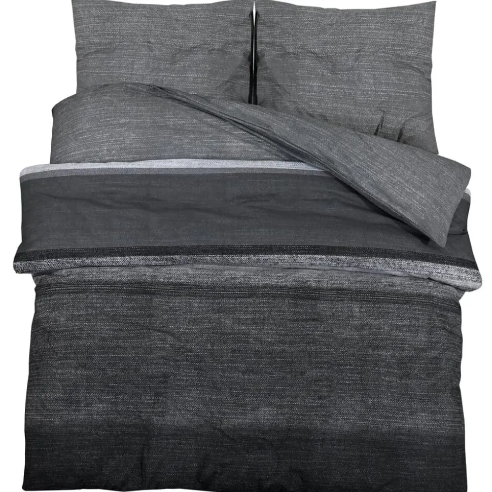 vidaXL Ensemble de housse de couette gris foncé 140x200 cm Coton