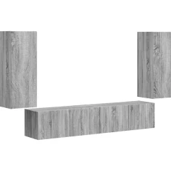 vidaXL Ensemble de meuble TV mural 4 pcs Gris Sonoma Bois d'ingénierie