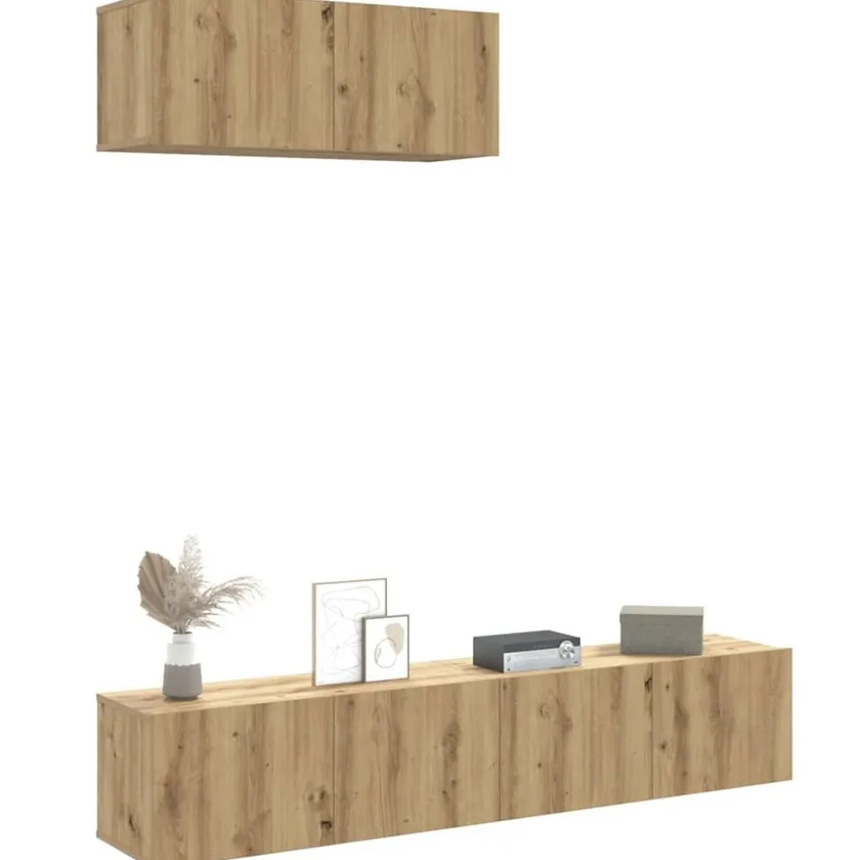 vidaXL Ensemble de meuble TV mural 3 pcs chêne artisanal