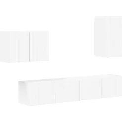 vidaXL Ensemble de meuble TV mural 4 pcs Blanc Bois d'ingénierie