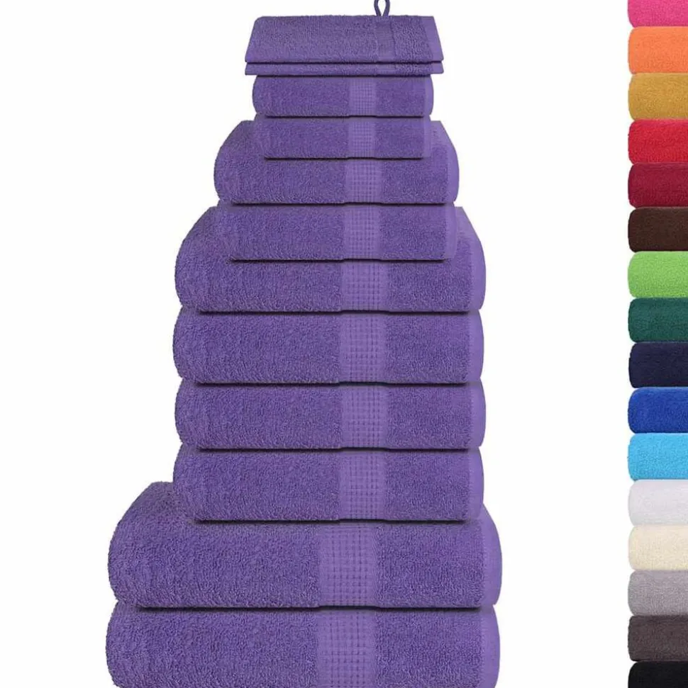 vidaXL Ensemble de serviettes FROGN 12 pcs violet 360 g/m²