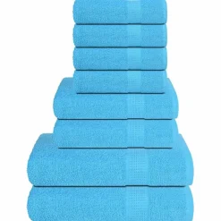 vidaXL Ensemble de serviettes FROGN 8 pcs turquoise 360 g/m²