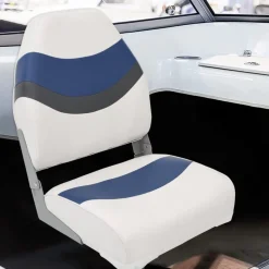 vidaXL Ensemble de sièges de bateau pliables lot de 2 dossier haut
