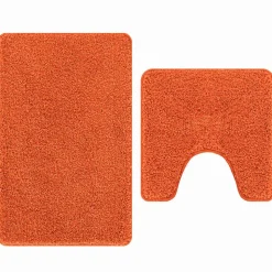 vidaXL Ensemble de tapis de bain antidérapants 2 pcs Orange PP