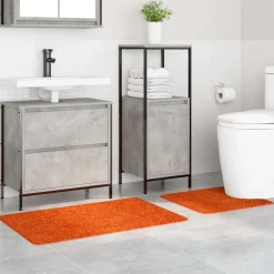 vidaXL Ensemble de tapis de bain antidérapants 2 pcs Orange PP