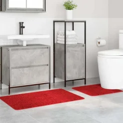 vidaXL Ensemble de tapis de bain antidérapants 2 pcs Rouge PP