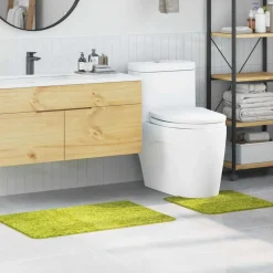 vidaXL Ensemble de tapis de bain antidérapants 2 pcs Vert PP