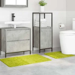 vidaXL Ensemble de tapis de bain antidérapants 2 pcs Vert PP