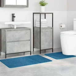 vidaXL Ensemble de tapis de bain antidérapants 2 pcs Bleu PP