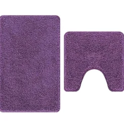vidaXL Ensemble de tapis de bain antidérapants 2 pcs Violet PP
