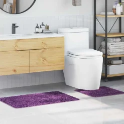 vidaXL Ensemble de tapis de bain antidérapants 2 pcs Violet PP