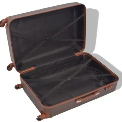 vidaXL Ensemble de valises à roulettes quatre pièces couleur café