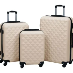vidaXL Ensemble de valises rigides 3 pcs Doré ABS