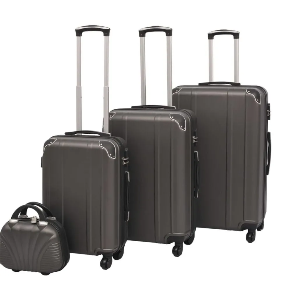 vidaXL Ensemble de valises à roulettes quatre pièces Anthracite