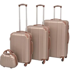 vidaXL Ensemble de valises à roulettes quatre pièces Champagne