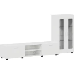 vidaXL Ensemble meuble TV FLORIN Blanc brillant Bois d'ingénierie