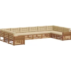 vidaXL Ensembles de canapés avec coussin 7 pcs Naturel et Beige