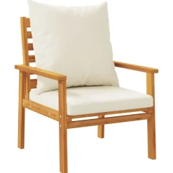 vidaXL Fauteuil de jardin lot de 2 avec coussin bois massif d'acacia
