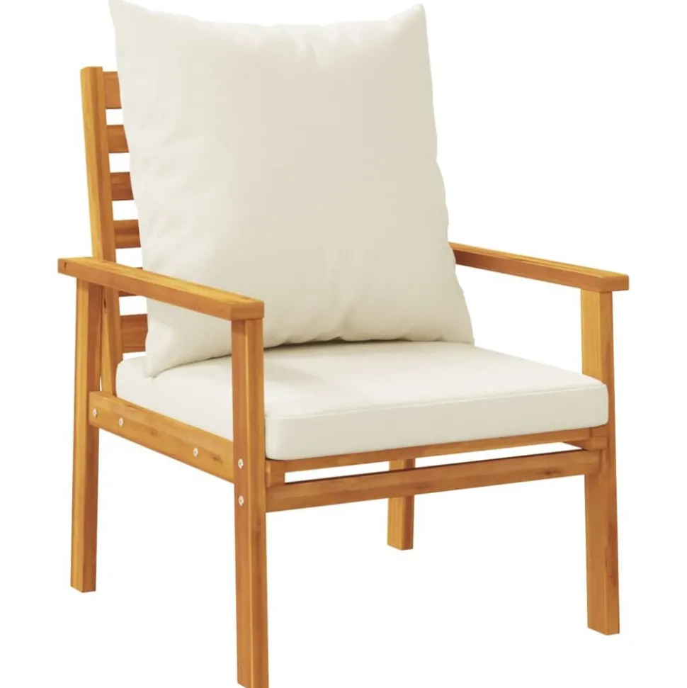 vidaXL Fauteuil de jardin lot de 2 avec coussin bois massif d'acacia