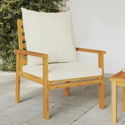 vidaXL Fauteuil de jardin lot de 2 avec coussin bois massif d'acacia