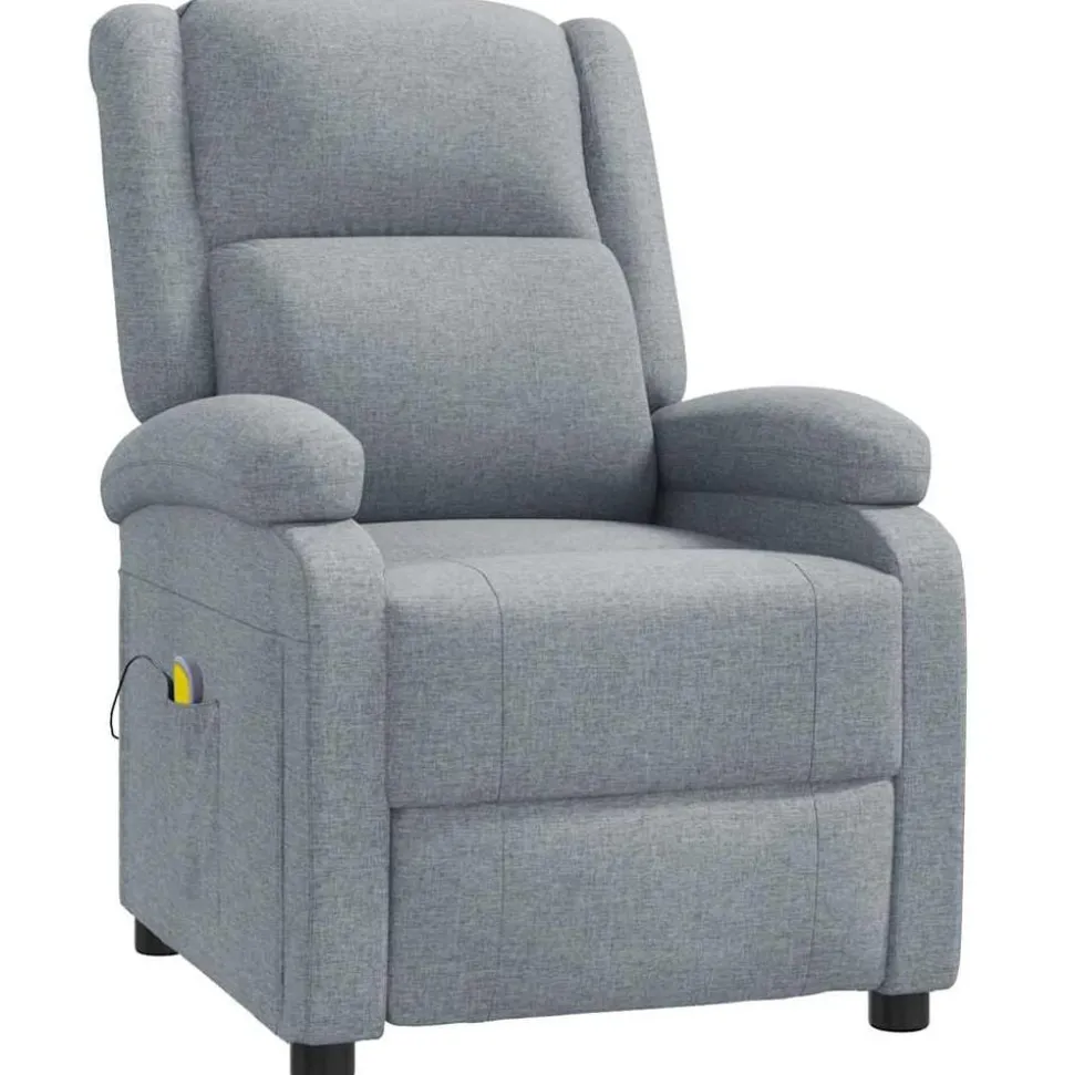 vidaXL Fauteuil de massage Gris clair Tissu