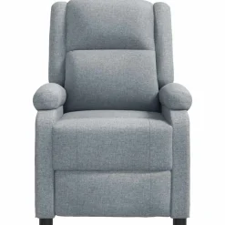 vidaXL Fauteuil de massage Gris clair Tissu