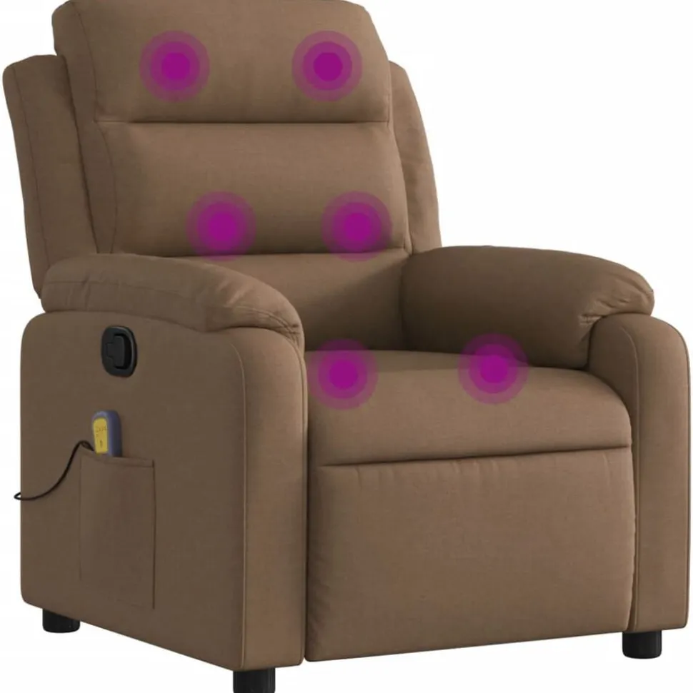 vidaXL Fauteuil de massage inclinable Marron Tissu