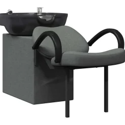 vidaXL Fauteuil de shampooing Gris foncé et noir 136 x 60 x 92 cm