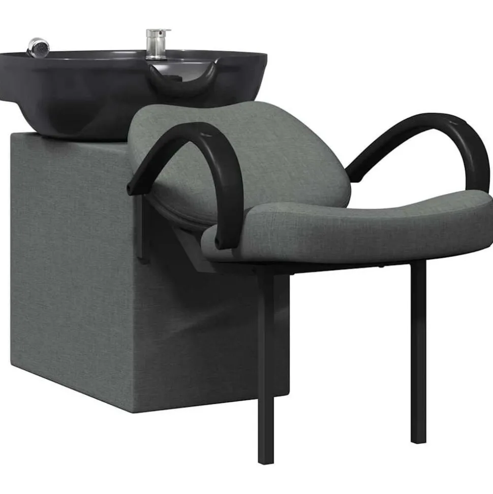 vidaXL Fauteuil de shampooing Gris foncé et noir 136 x 60 x 92 cm
