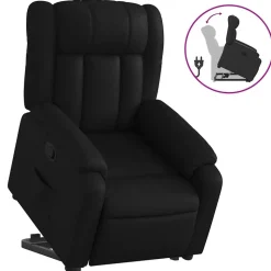 vidaXL Fauteuil inclinable Noir Similicuir