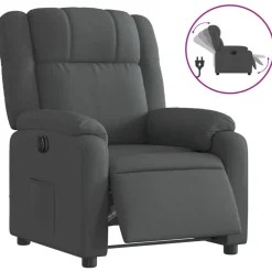 vidaXL Fauteuil inclinable électrique Gris foncé Tissu